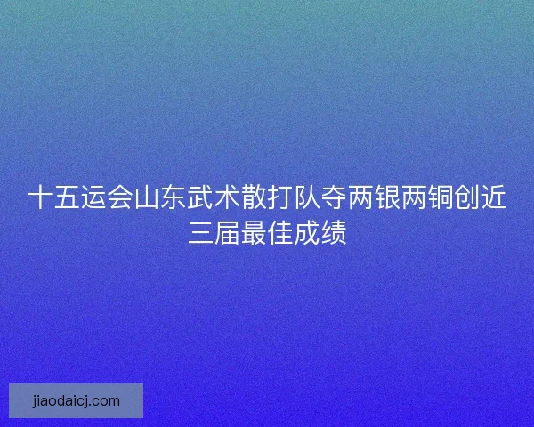 十五运会山东武术散打队夺两银两铜创近三届最佳成绩 十五运会山东武术散打队夺两银两铜创近三届最佳成绩